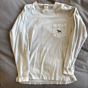 PINK Victoria's Secret Light Gray Long Sleeve Tee